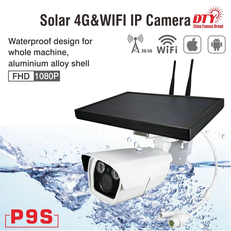 DTY 1080p наружная беспроводная 6 Вт Солнечная энергия secur ip камера WIFI|Камеры