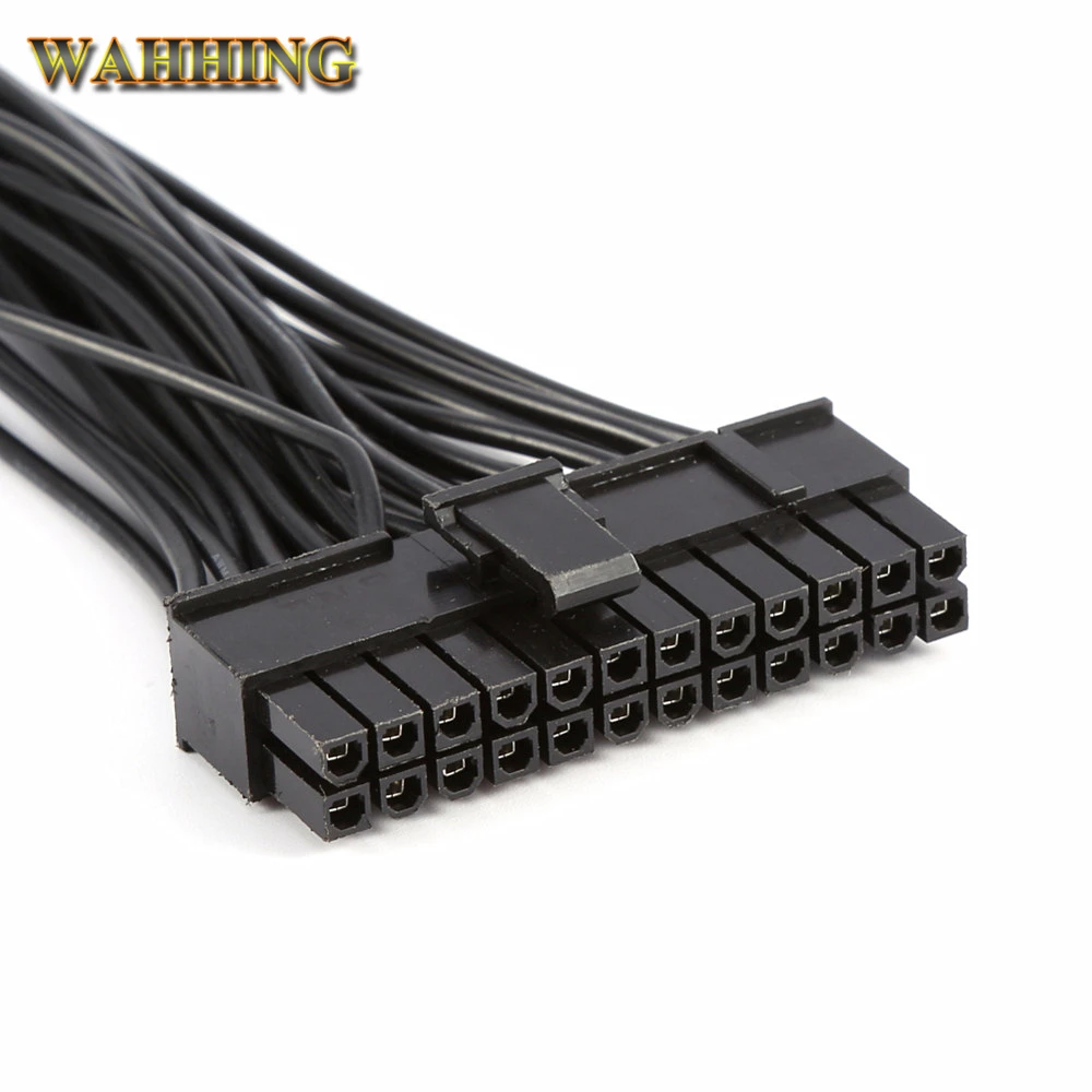 ATX Mining 30cm 24 Pin Dual PSU Power Supply Extension Cable for Computer Adaptor Cable Connector for Mining 24Pin 20+4pin