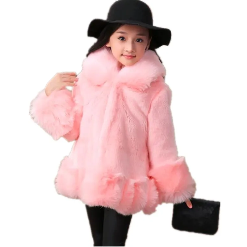 Furry Girls 2018 Autumn Winter Faux Fur Coat Jackets Toddlers Children