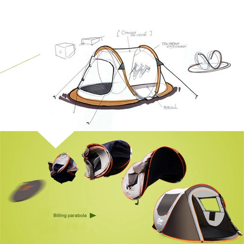 Barraca de Acampamento à Prova de Vento à Prova de Água Barraca de Instalação Instantânea ao ar Livre da Família Pessoas Totalmente Automático Automática Pop-up 4 Temporada 2-8 8 High Quality Esporte e Lazer
