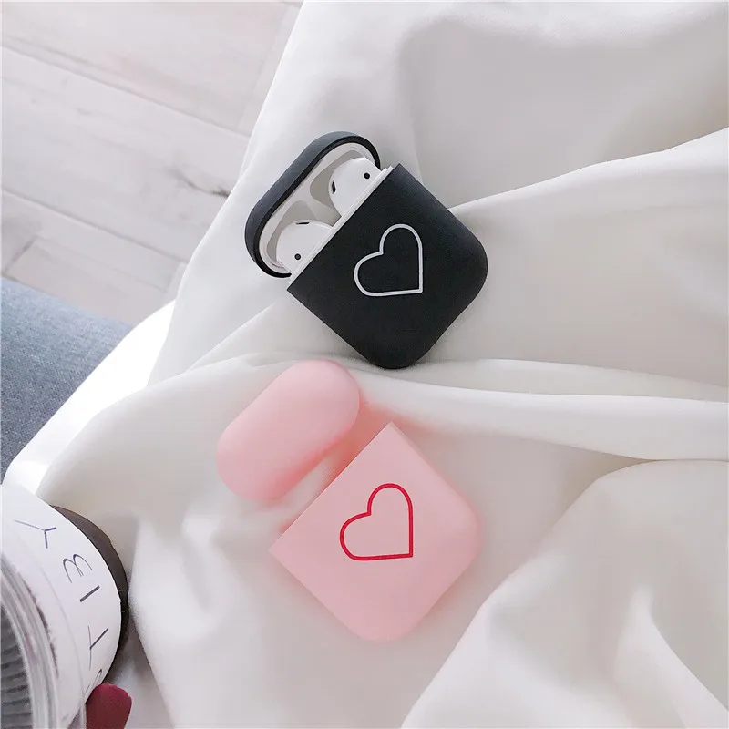 Case For Airpods 2 1 Love Heart PC Bluetooth Wireless Earphone Protective Cover For Apple Airpods Air pod Charging Box Cute Case