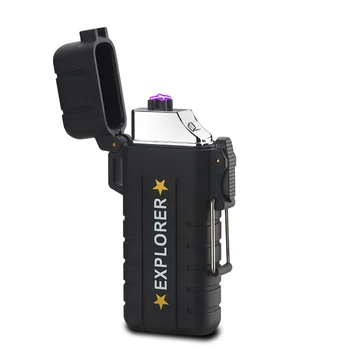 

Explorer Outdoor Use Waterproof Windproof Double Arc Pulse Plasma Cigarette Smoking Lighter USB Charging Electric Metal Lighter