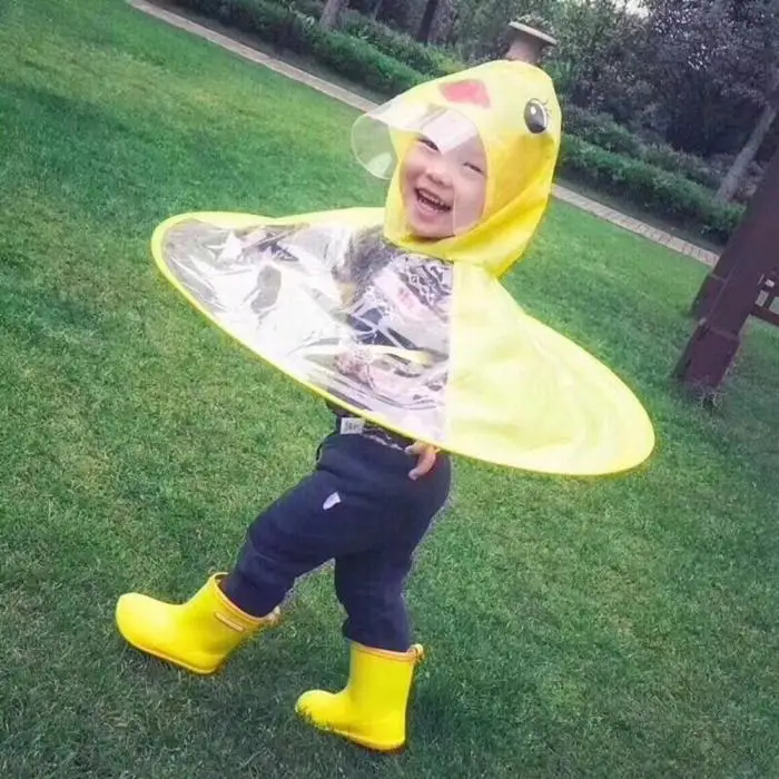 Детский плащ-дождевик PEVA Водонепроницаемый Cute Duck дождевик с капюшоном детские плащи пончо для мальчиков и девочек XH8Z
