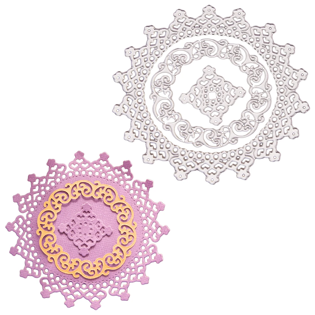 

Flower Round Frames Metal Cutting Dies Stencils for Scrapbooking Photo Album Cards Decorative Embossing Template Paper Craft DIY