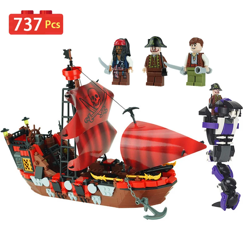 

Pirate Ship Series Blocks Compatible LegoINGLY Character Activity Arms War Pirate King Diy Bricks Enlightening Toys For Children