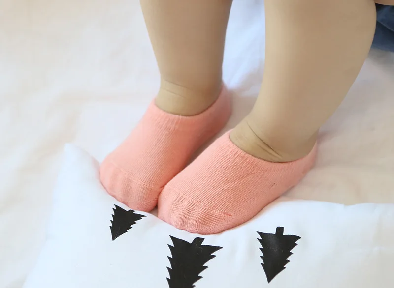 Candy Color New Born Baby Thin Socks Floor Short Anti-Slip Ankle Short Socks For Infant Boys Girls Solid Color