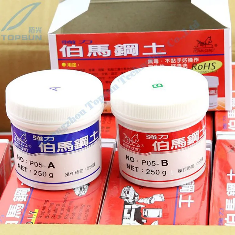 BURMAH P05 Epoxy Putty Steel Soil Perma cemet Fast Firm TYPE AB DIY Repairing Bonding Sealing