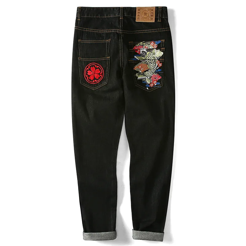 

2018 Biker Robin New Of Men's Trousers In Autumn And Winter Hot Sale Appliques Chinese Style Full Length Men Jeans Are Male