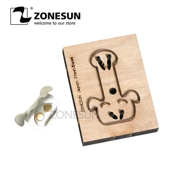 

ZONESUN pig Customized leather cutting die Leather DIY Craft wire earphone collector Wooden Template Punc Cut steel rule die