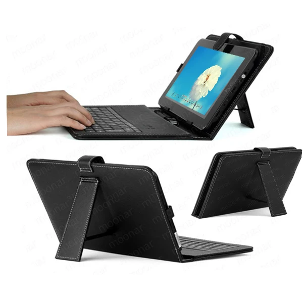 USB Keyboard Faux Leather Case For 10 inch Tablet PC PU Leather Case