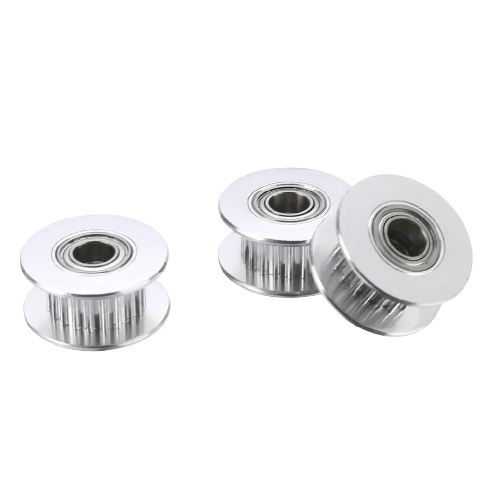 

3pcs/set GT2 Idler Timing Pulley 20 Tooth Wheel Bore 5mm Aluminium Gear Teeth Fit For 3D Printers Parts For Belt Idler Pulley