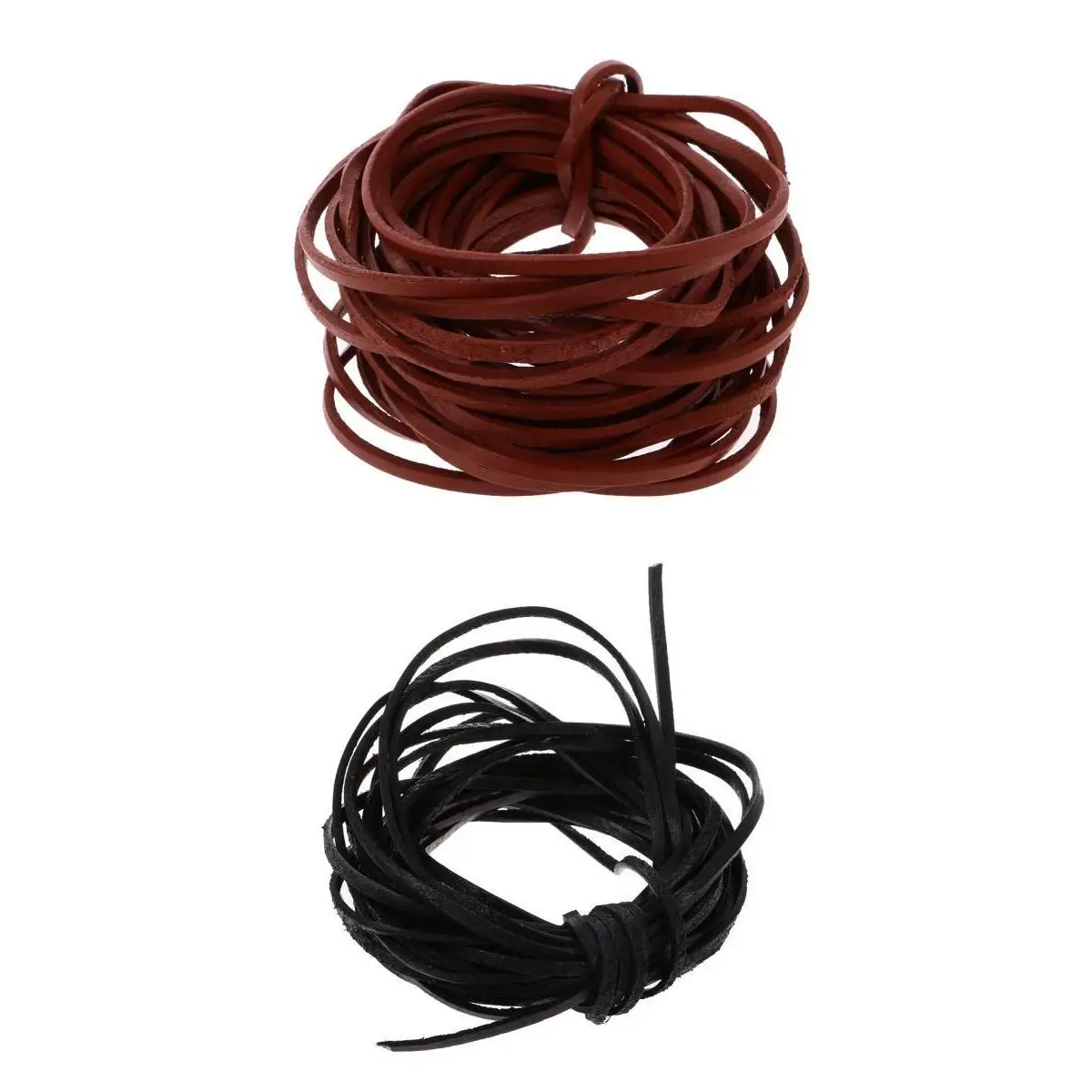 2 Pieces 3 mm Flat Genuine Leather Cord Soft 5 M Flat Rope Thread String DIY Jewelry Findings