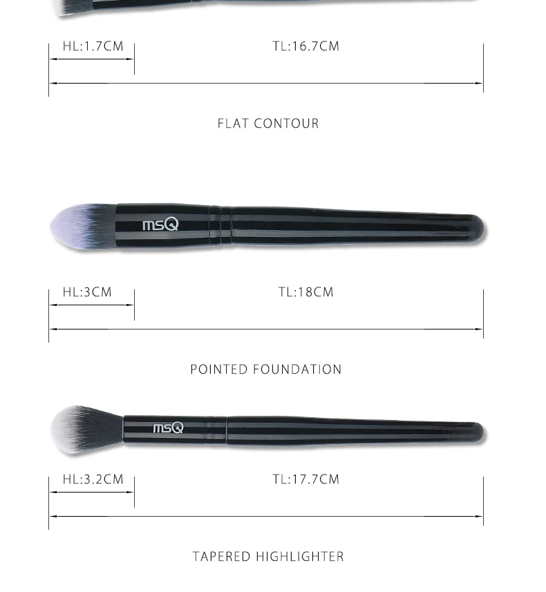 MSQ, 15 шт., набор кистей для макияжа, pincel maquiagem, черная классическая пудра, основа, тени для век, кисти для макияжа, синтетические волосы