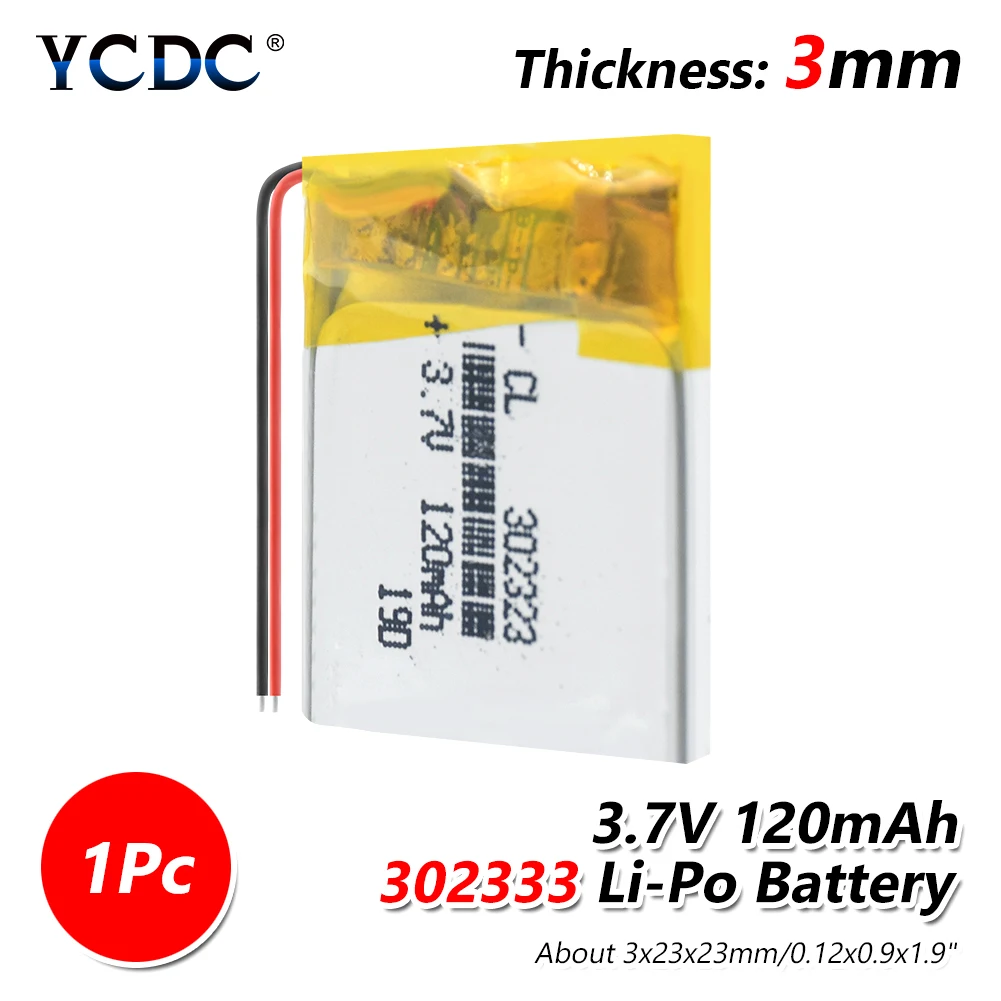 302323 Battery 3.7V 120mAh Rechargeable Li-Polymer Li-ion Batteries For MP3 MP4 DVR GPS Bluetooth earphone AHB302323 032323