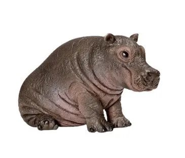 

Original genuine wild life zoo animal model cute hippo cub figures collectible figurine kids educational toys children gift