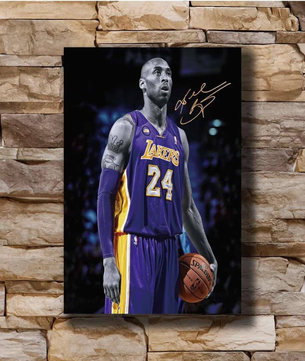 Kobe_bryant украшения дома плакат стены холсте 14x21 16x24 24x36 дюймов принт G-2437