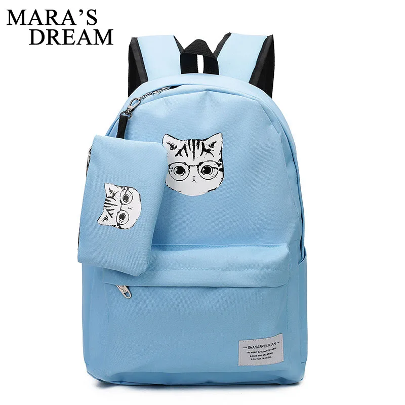 

Mara's Dream Female Canvas Backpack Cute Cats Printing Backpack For Teenage Women Backpacks Girls School Bags Mochila Feminina