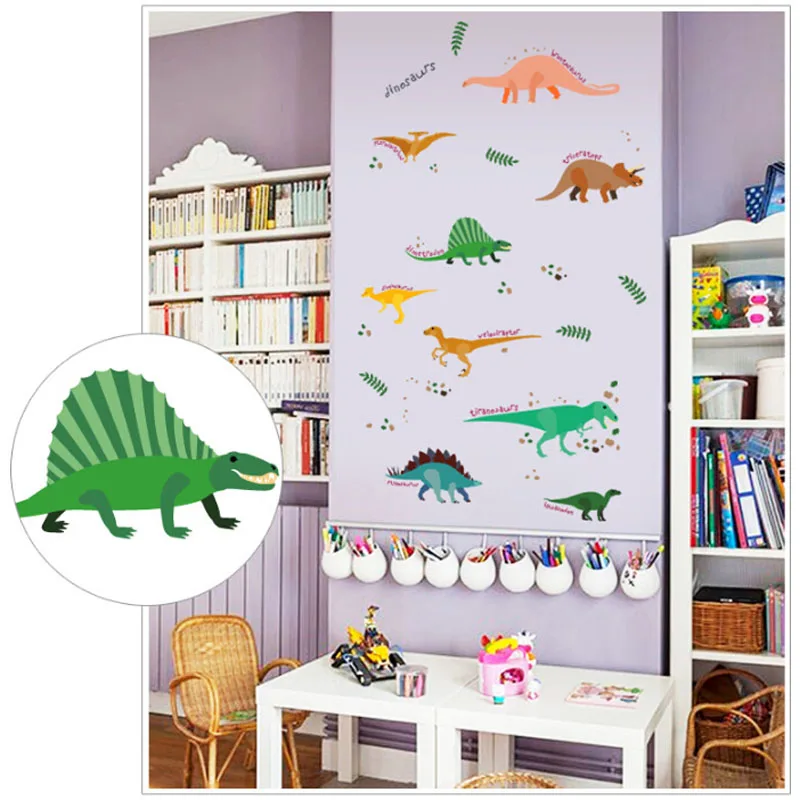 Tofok Dinosaur World Wall Stickers Children Room PVC Removable Wall Stickers 60*90cm Living Room Home Decoration Wall Decals