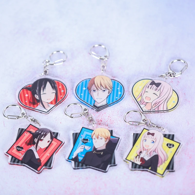 Аниме Kaguya sama: Love Is War Shinomiya Shirogane Miyuki Fujiwara Chika акриловая фигурка брелок для ключей