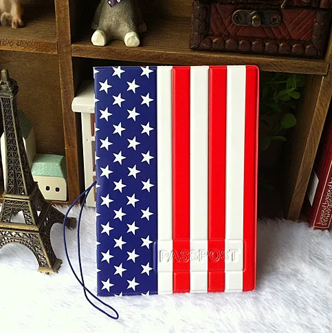 

American Flag 3D stereo passport cover passport holder documents Taoka pack card sets - essential travel abroad