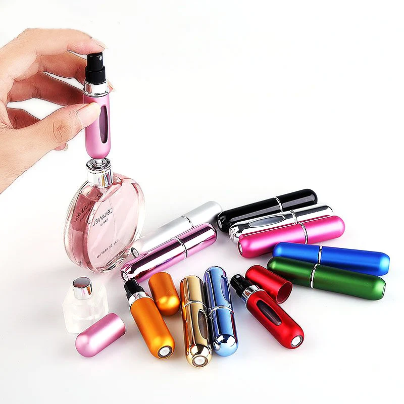  5ml Perfume Spray Traveler Makeup Jars Mini Aluminum Storage Bottles Portable Empty Cosmetic Contai