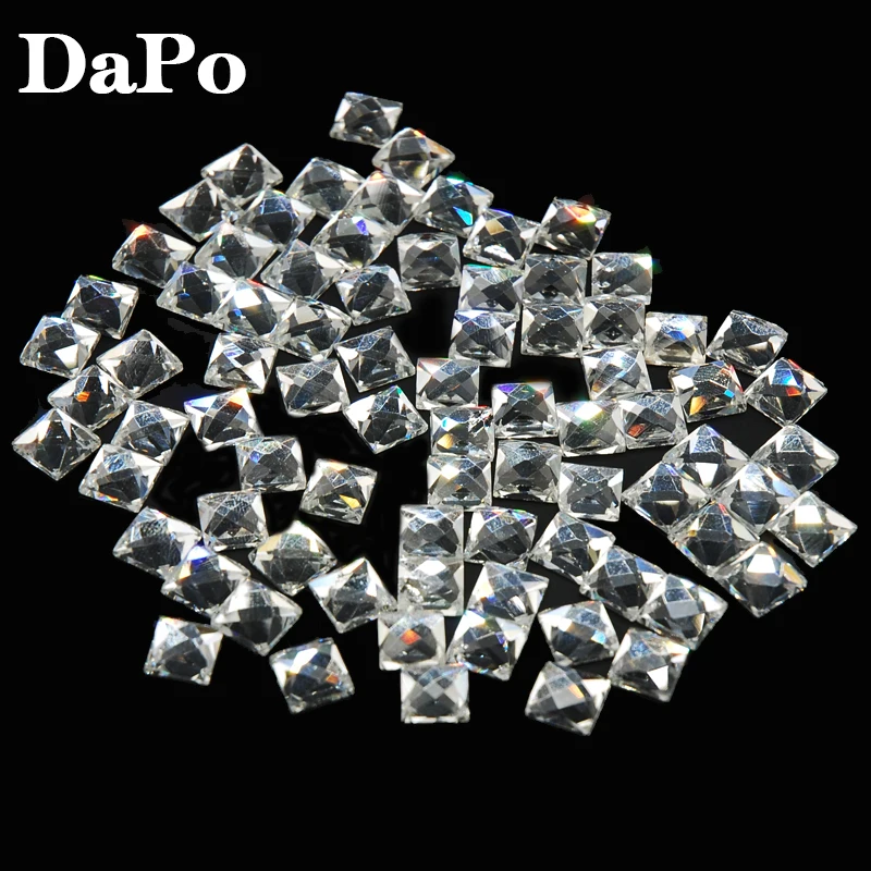 

Hot Sales Square Crystal Clear HotFix FlatBack Rhinestones Glass Strass Fancy Shape DMC Square Hot Fix Stones