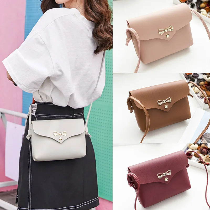 

Women Lady Girl Shoulder Crossbody Bag PU Leather Bowknot Fashion For Mobile Phone Money New