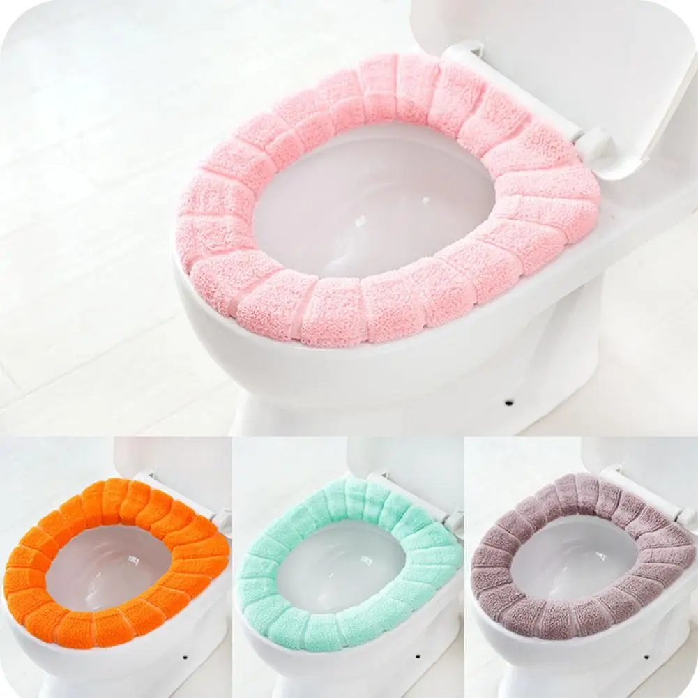 LanLan Cotton Fuzzy Soft Winter Toilet Seat Warmer Cover Practical