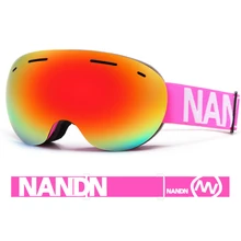 NANDN лыжные очки двойные слои UV400 Анти-туман большой Лыжная маска очки Лыжный Спорт Для мужчин Для женщин Горные лыжи сноуборд очки с Оригинальная коробка