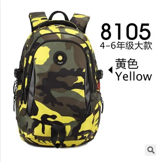 Камуфляжные цветные нейлоновые водонепроницаемые детские школьные сумки Детский рюкзак сумка mochila infantil escolar bolsa для подростков девочек мальчиков - Цвет: 8105 yellow