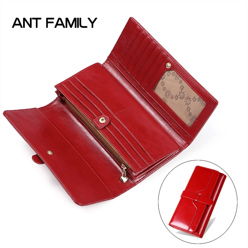 

Genuine Leather Wallets Women Long Coin Purse 2019 Female Clutch Ladies Leather Cowhide Wallet Women Hasp Card Holder