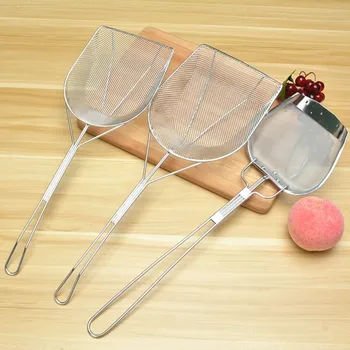

Sludge Scraper Colander Fried Food Filter Net Stainless Steel Restaurant Oil Strainer Barbecue Kitchen Tool Long Handle Colander