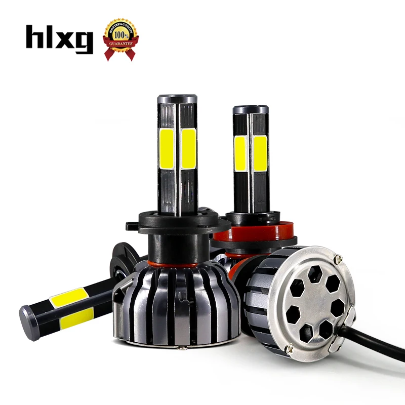 HLXG 2 шт. Автомобильные фары H4 LED H7 светодиодные лампы H11 HB3 9005 9006 90 Вт 12000LM 6000K свет