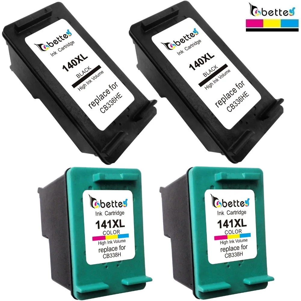 4PK сменный чернильный картридж для HP 140XL 141XL 140 141 OfficeJet J5783 J6405 J6410 J6413 J6415 J6424 J6450 Deskjet