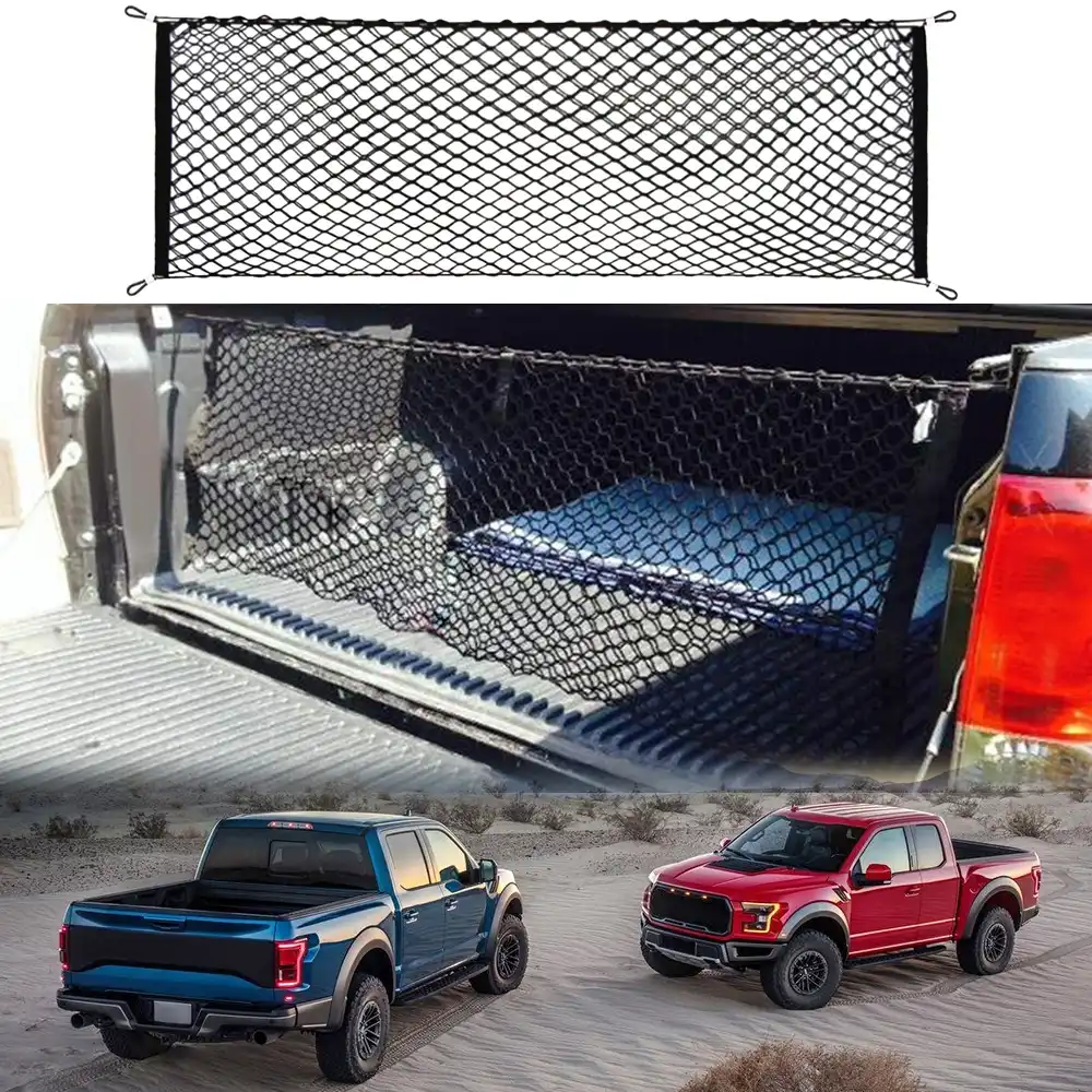 Car Trunk Envelope Style Cargo Net For Ford F150 F250 F350 F450 Raptor For Toyota Tundra For Dodge Ram Chevy Colorado Gmc Canyon