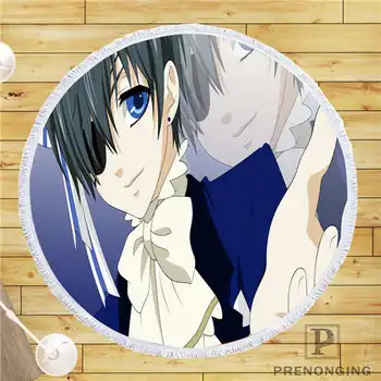 

Custom DIY Customized Microfiber Fabric Ciel Phantomhive (1)@1 Round Beach Blanket Towel Printed on Demand 150cm #19-01-28-3-7