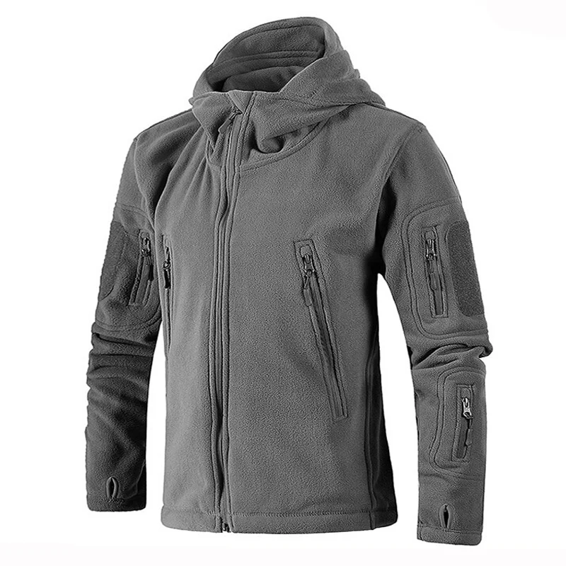 

Tactical Soft Shell Fleece Jacket Men's Windproof Army Military Shooting Hunting Coats For Camping Hiking Thermal Hooded Jackets