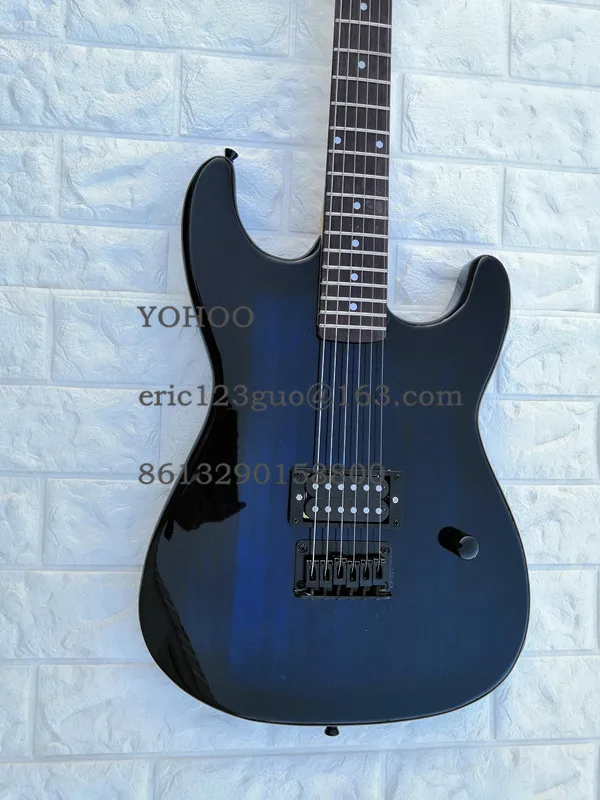 

Factory Custom Navy Blue str Guitar with Rosewood fingerboard,Black Hardware,1 H Pickup,customized!PayPal available!S-29