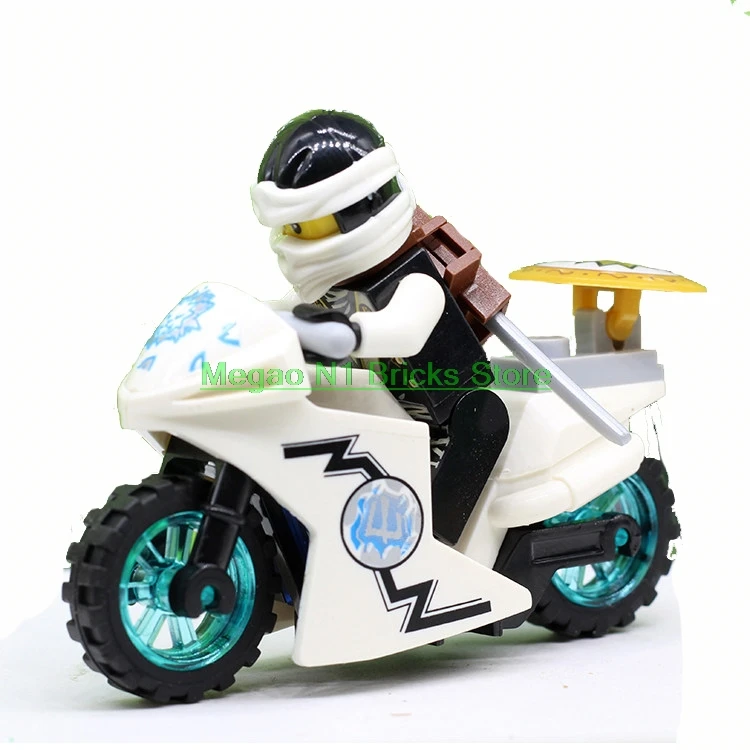 Для мотоцикла ниндзя juguetes фигурки Kai Jay Zane Nya Lloyd Garmadon WU с оружием строительные