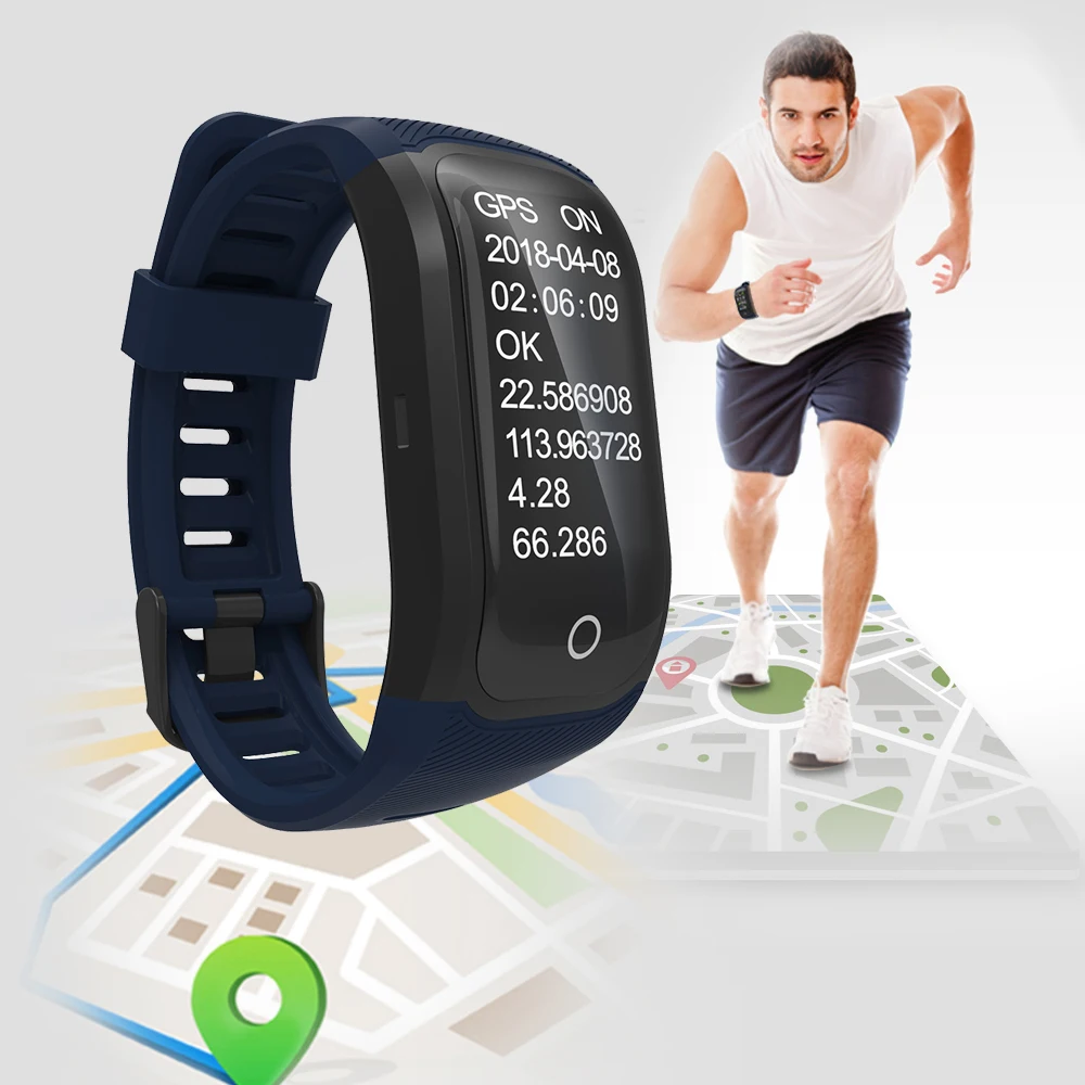 Uhoofit Цвет Экран IP68 Водонепроницаемый gps смарт браслет монитор сердечного ритма