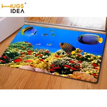 Креативный HUGSIDEA 3D тропическая рыба печать ковры, коврики для дома, гостиной, кухни, передней двери, Нескользящие ковры