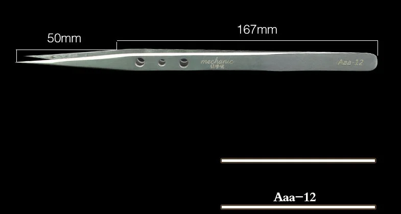 Brneaci прецизионный зажим из нержавеющей стали электронные компоненты пинцеты мобильные телефоны Цифровая камера инструмент для ремонта острые точки - Тип головки пинцета: Aaa12