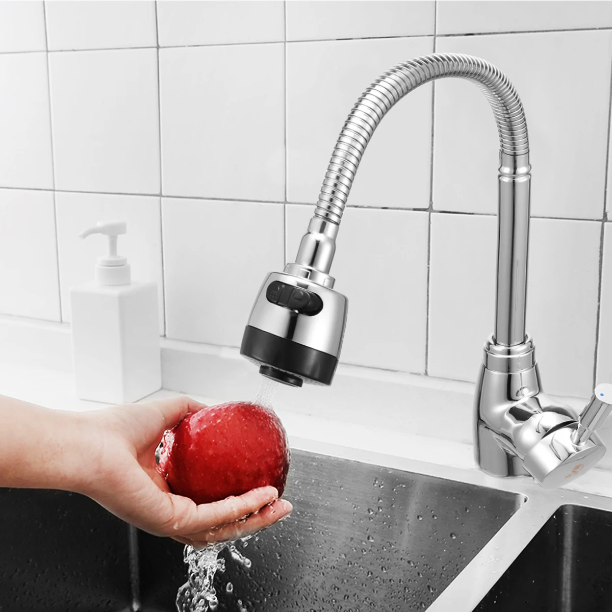 Zinc Alloy 360 Degree Rotatable Faucet Top Hot Cold Mixer Tap Rotating Faucets Practical Home Kitchen Wash Basin Faucets Tools
