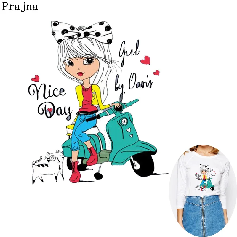 Нашивки Prajna с аппликацией для девочек на день надписью Nice Day Симпатичная кошка