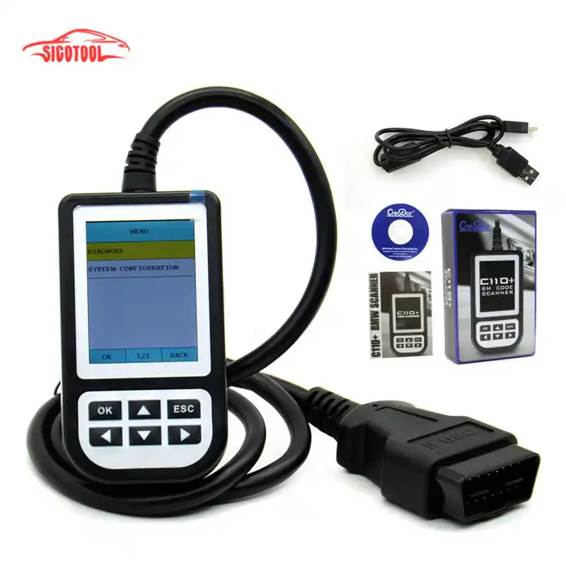 Creator C110 Code Reader C110 V6.2 OBD2 ABS//SRS Fault Trouble Code Scanner Reader Multi-System Scan Tool Auto Diagnostic Tool for BMW
