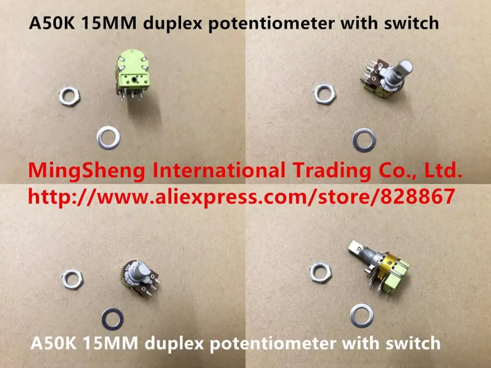 

Original new 100% import 15MM A50K duplex potentiometer with switch