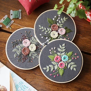 DIY ленты вышивка для начинающих рукоделие практика наборы вышивки крестом Современная Настенная живопись книги по искусству украшения - изображение