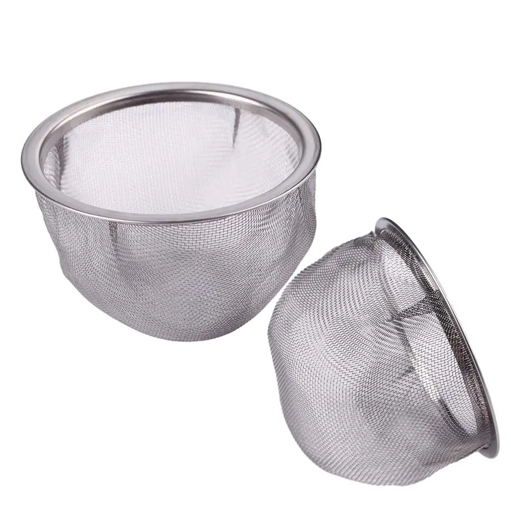 2 Piece Tea Mesh Infuser Reusable Tea Strainer Teapot Stainless Steel Loose Tea Leaf Spice Filter Drinkware Kitchen Accessories