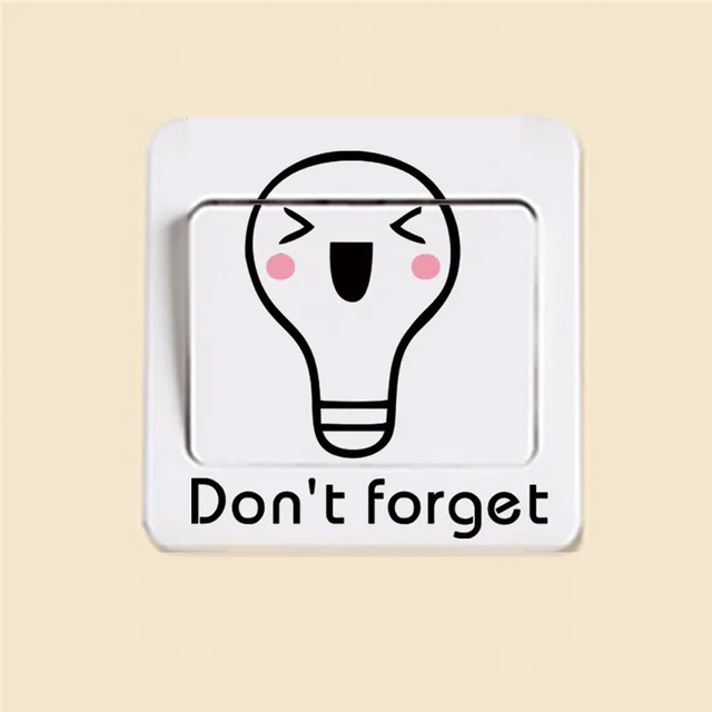 Cute Smiling Light Bulb Switch Stickers Outlets Decor Don't Forget Enchanting Cartoon Home Quotes Cute Smiling Light Bulb Switch Stickers Outlets Decor Don't Forget Enchanting Cartoon Home Quotes