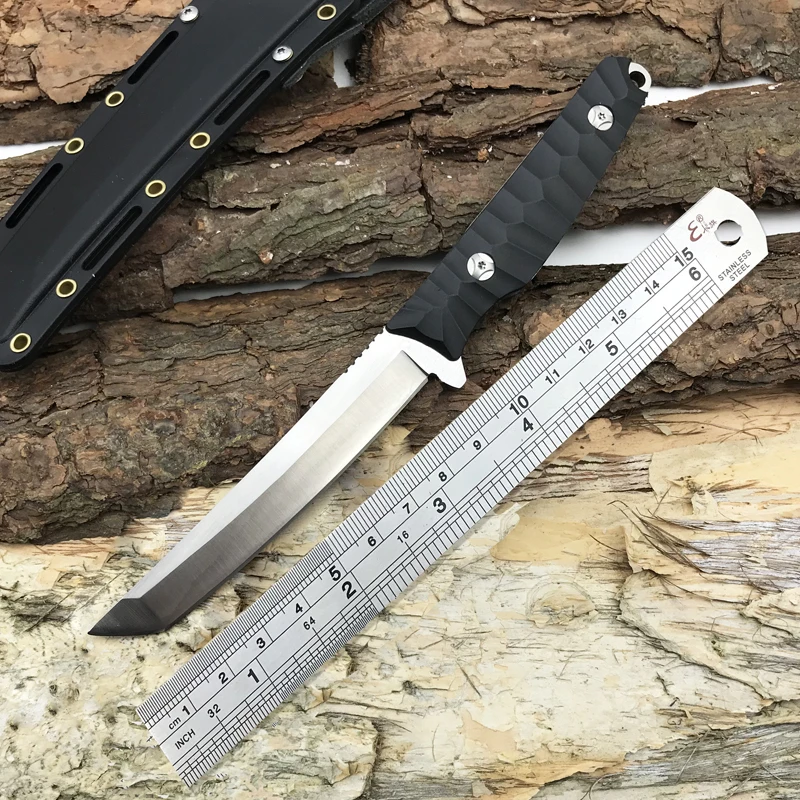 

Newest Full Tang D2 Steel Hunting Fixed Knives ABS Handle Camping Straight Knife Outdoor EDC Tools EDC Survival Jungle Knives,